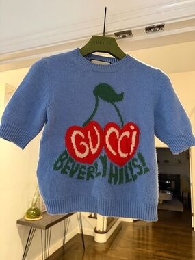 Gucci Cherry Knit Top – Size XS – Excellent Condition